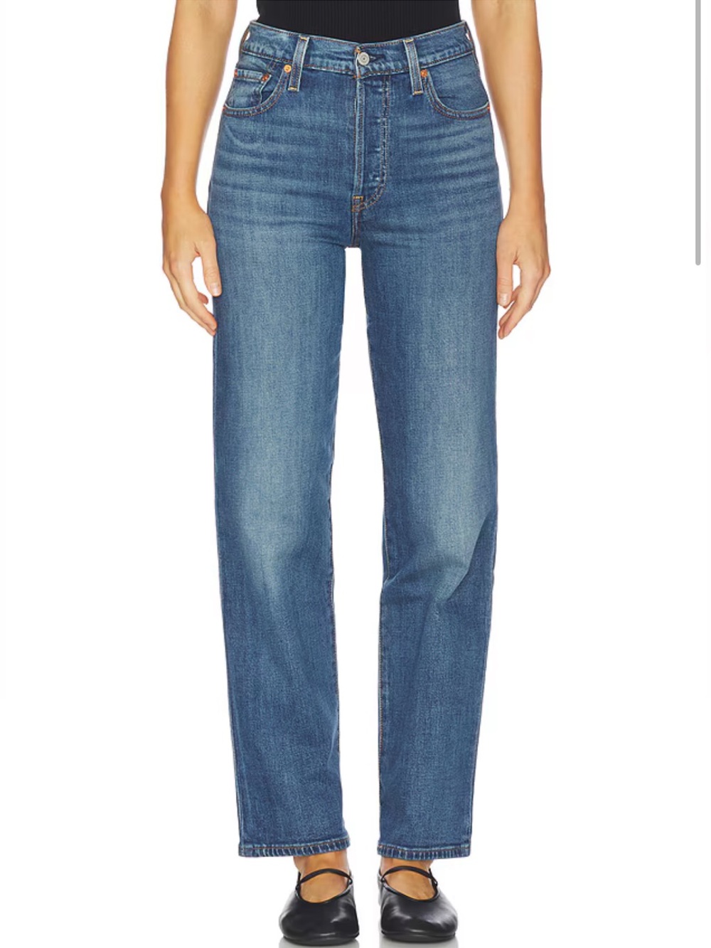Levi’s Ribcage Straight Jeans Women’s W28 L32 High Rise Medium Wash